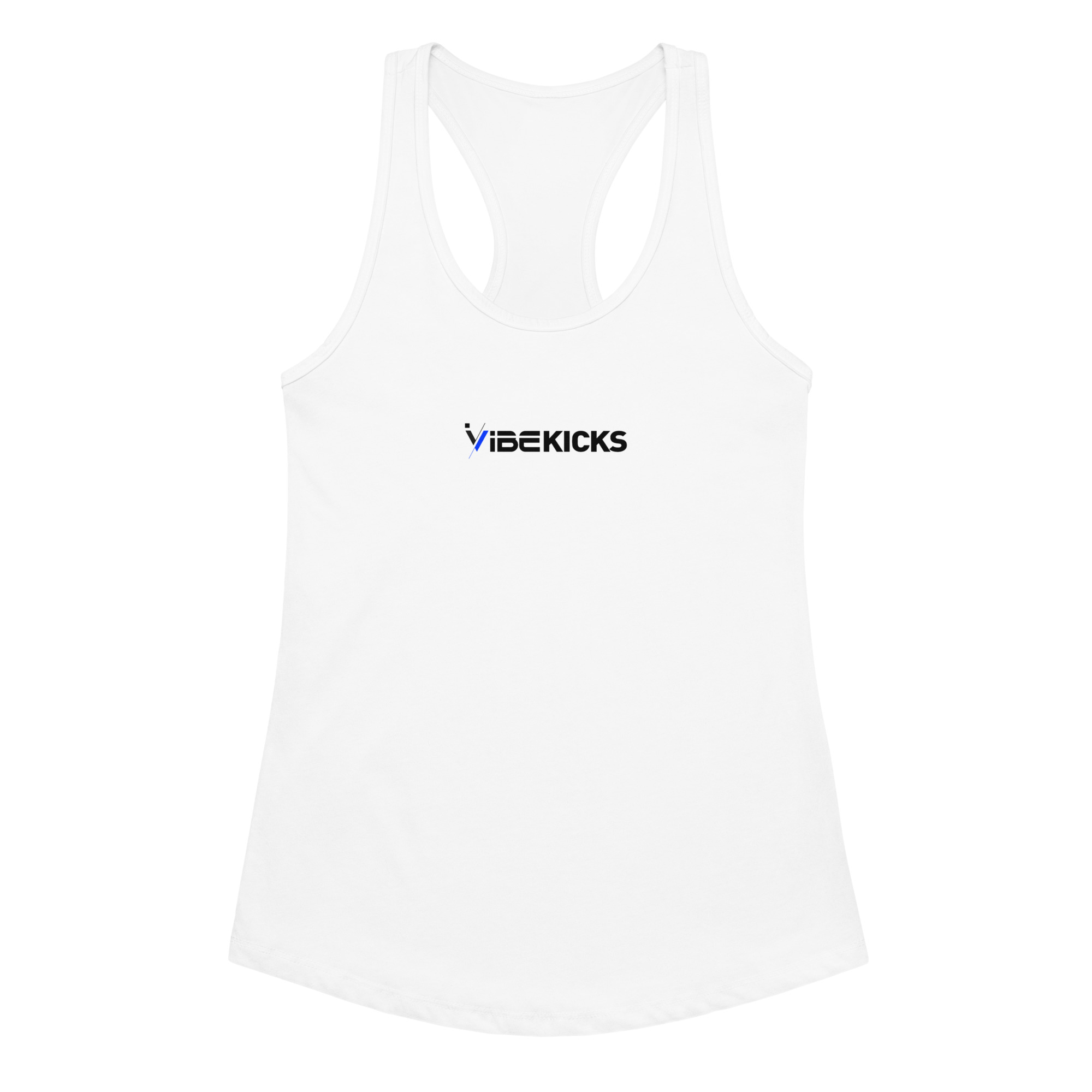 iVibeKicks Women’s fitted racerback tank top - White