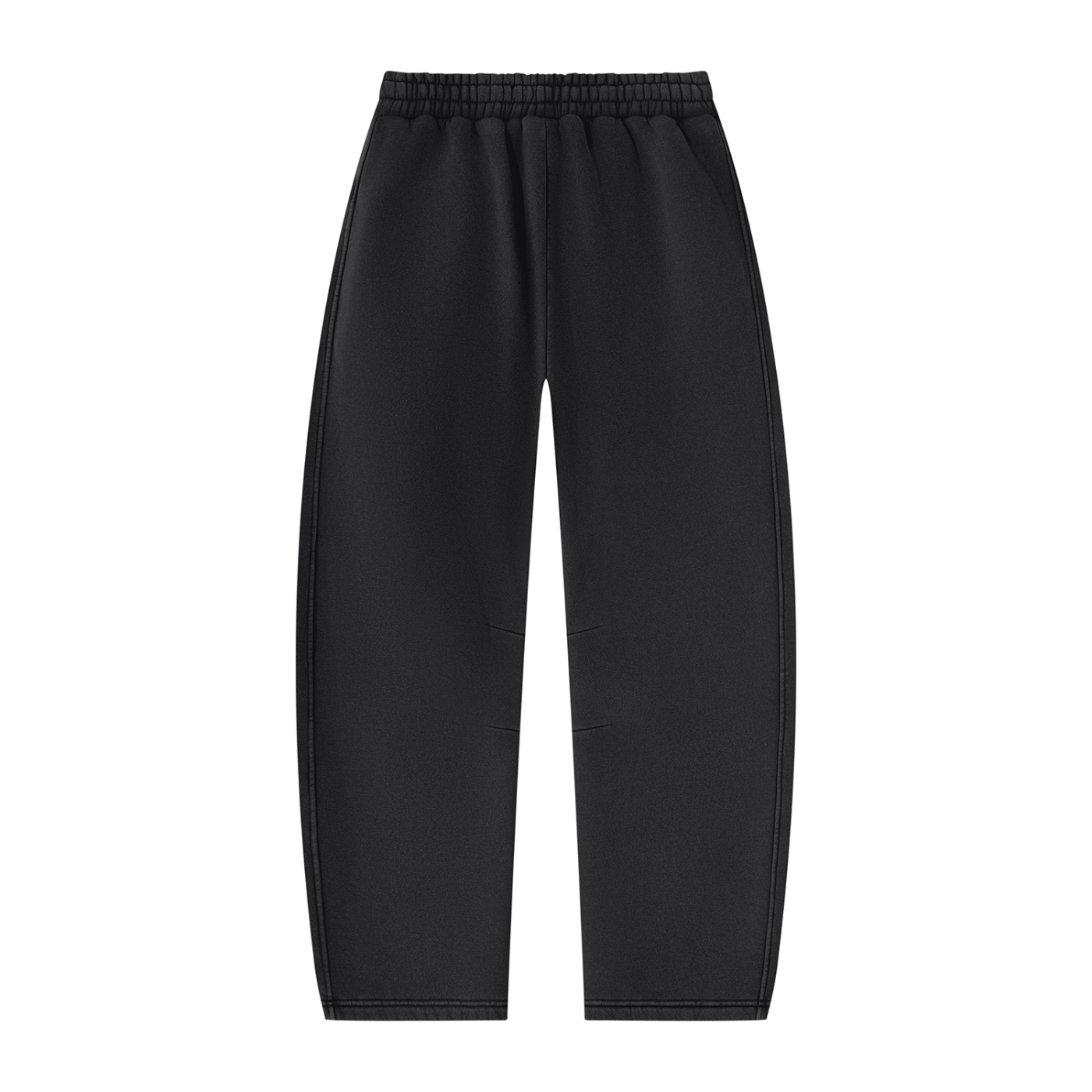 iVibeKicks Vintage Wash Barrel Leg Fleece Sweatpants - Black - Image 2